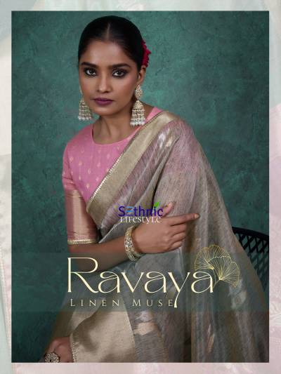 RAVAYA BY SETHNIC DESIGNER LINEN BLEND SAREES WHOLESALER IN INDIA